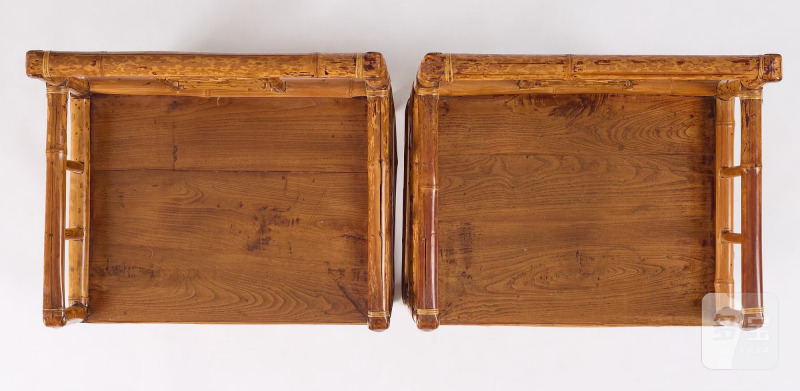A pair of spotted bamboo arm-chairs, - 图14